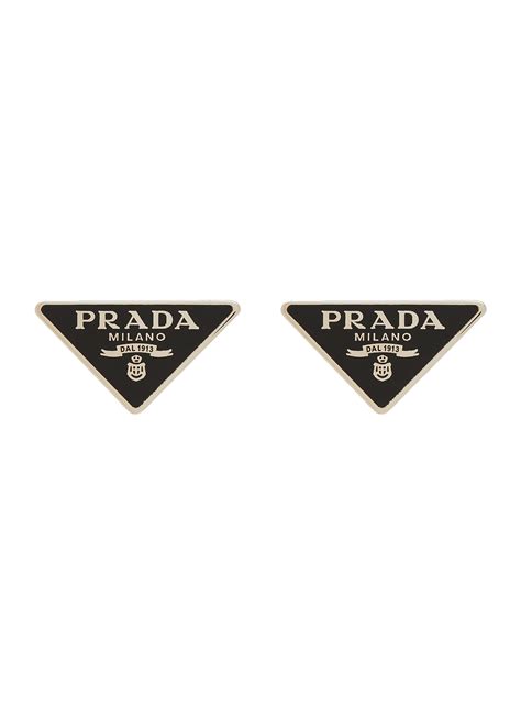 Earrings Prada Black in Metal .